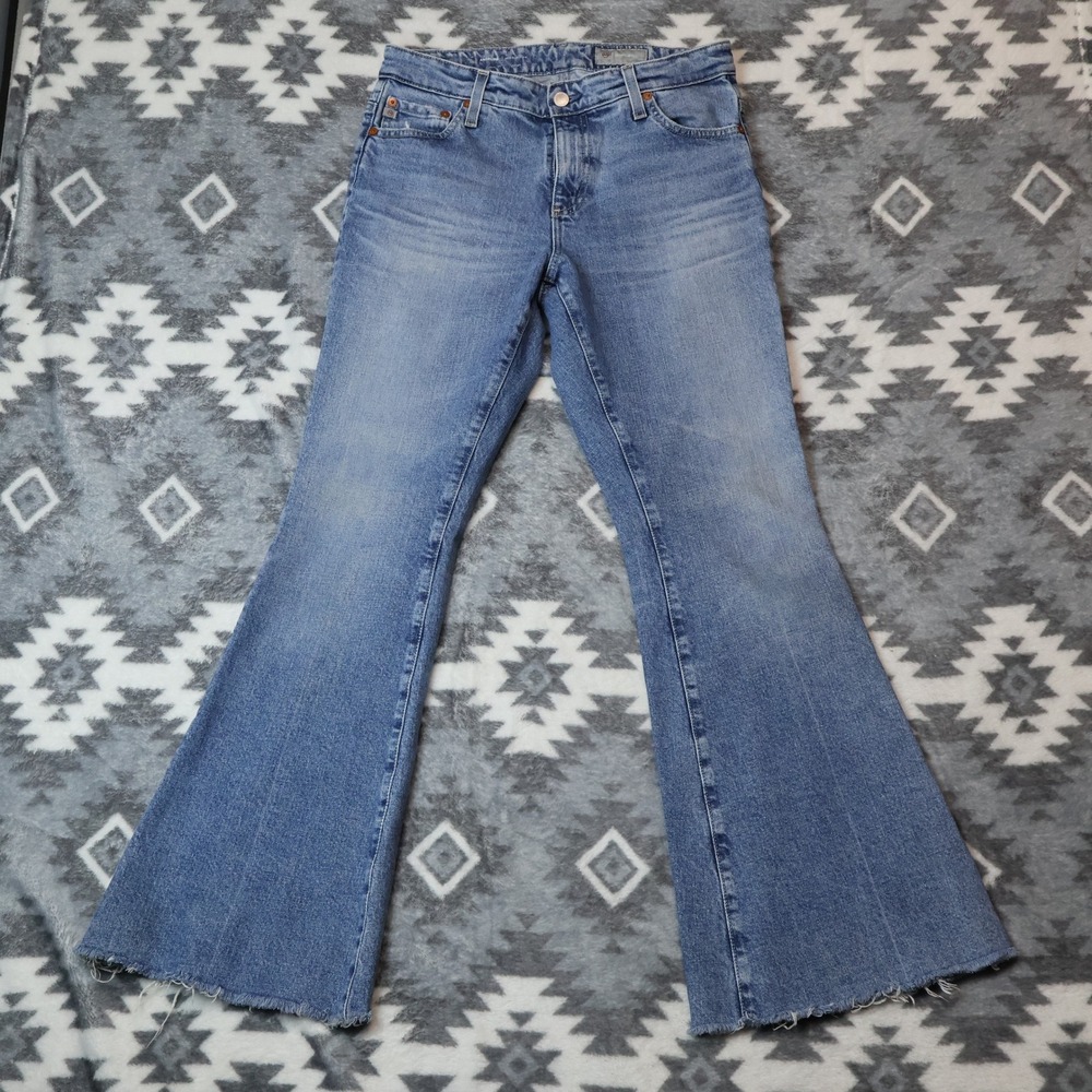 AG Adriano Goldschmied Angeline Flare Jeans Blue 28x31" Boho Y2K Whiskers
